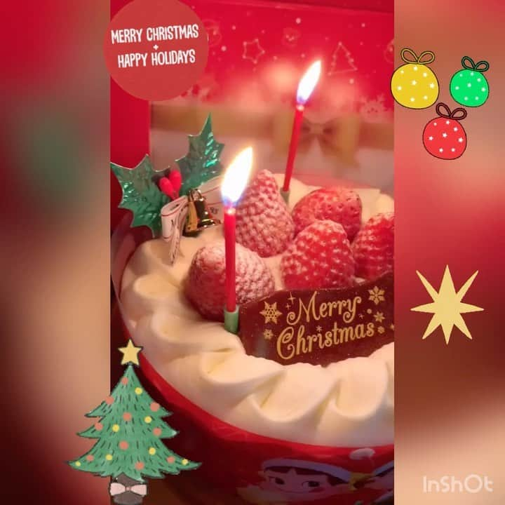 木部さんのインスタグラム：「💚🤍❤️Merry Christmas❤️🤍💚  #12月25日 #クリスマス #ハッピークリスマス #クリスマスケーキ2020 #不二家 #不二家のケーキ #ぺこちゃん #キャンドル #december25th #happychristmas🎄 #christmasday🎄 #chrismascake #fujiyacake #candlelight」