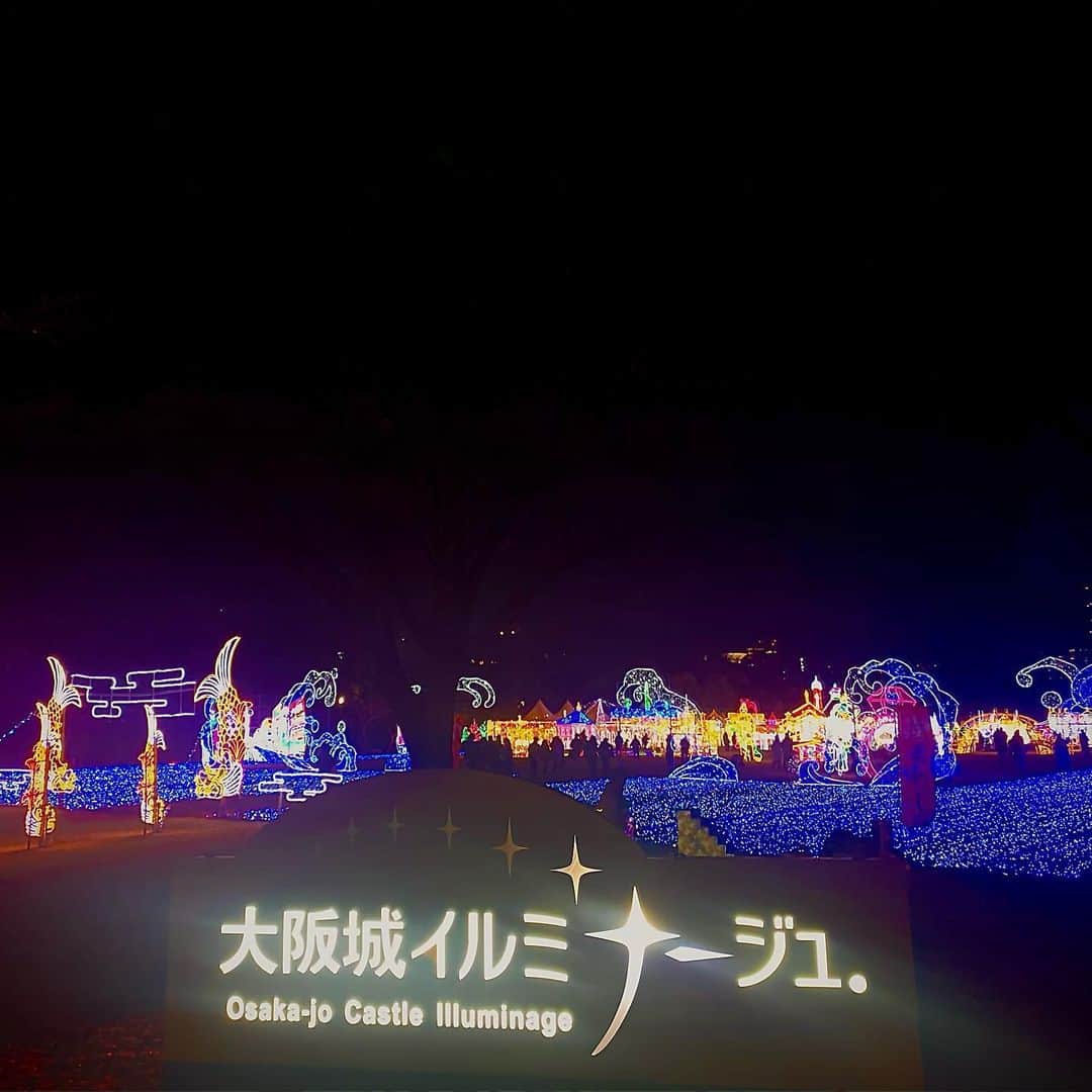 まなのインスタグラム：「イルミナージュ行ってきた😳💓  #christmas #イルミネーション #大阪城公園 #大阪城イルミナージュ」