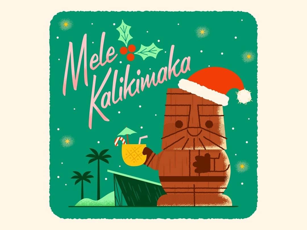 Dribbbleさんのインスタグラム写真 - (DribbbleInstagram)「Mele Kalikimaka by Pretend Friends⠀ ⠀ #dribbble #design #tiki #holidays #illustration #hawaii #dribbblers」12月26日 1時45分 - dribbble