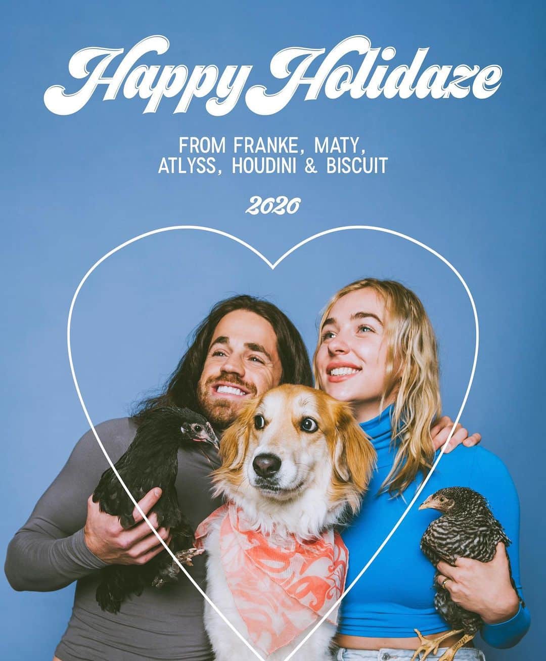 マティー・ノイズのインスタグラム：「happy holidaze from my loves to yours 💙 photo : @laurentakespix」