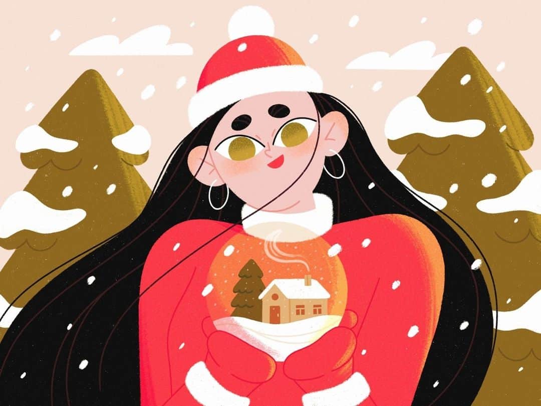 Dribbbleさんのインスタグラム写真 - (DribbbleInstagram)「LET IT SNOW! by Tanya Shibalkova⠀ ⠀ #dribbble #design #winter #holidays #illustration #illustrator #christmas」12月26日 3時05分 - dribbble