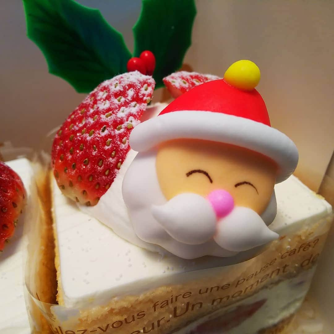 みながわゆみさんのインスタグラム写真 - (みながわゆみInstagram)「#クリスマス #クリスマスケーキ #ケーキ #ショートケーキ #いちごショートケーキ #サンタさん #おいしい #米沢市 #梅花堂 #やっぱり食べたくて」12月26日 14時42分 - nama.09.19