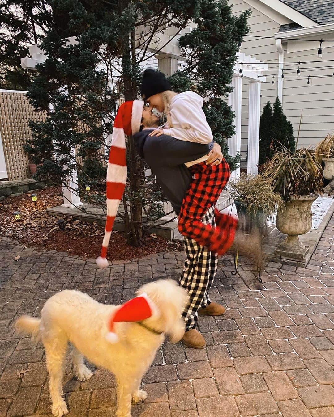 のインスタグラム：「blurry, merry, and very chilly. sending love to you and your families this Christmas, and wishing you a feeling of joy and magic that we all desperately need this season. And may your dogs not always look at you with disapproving judgmental glares...」
