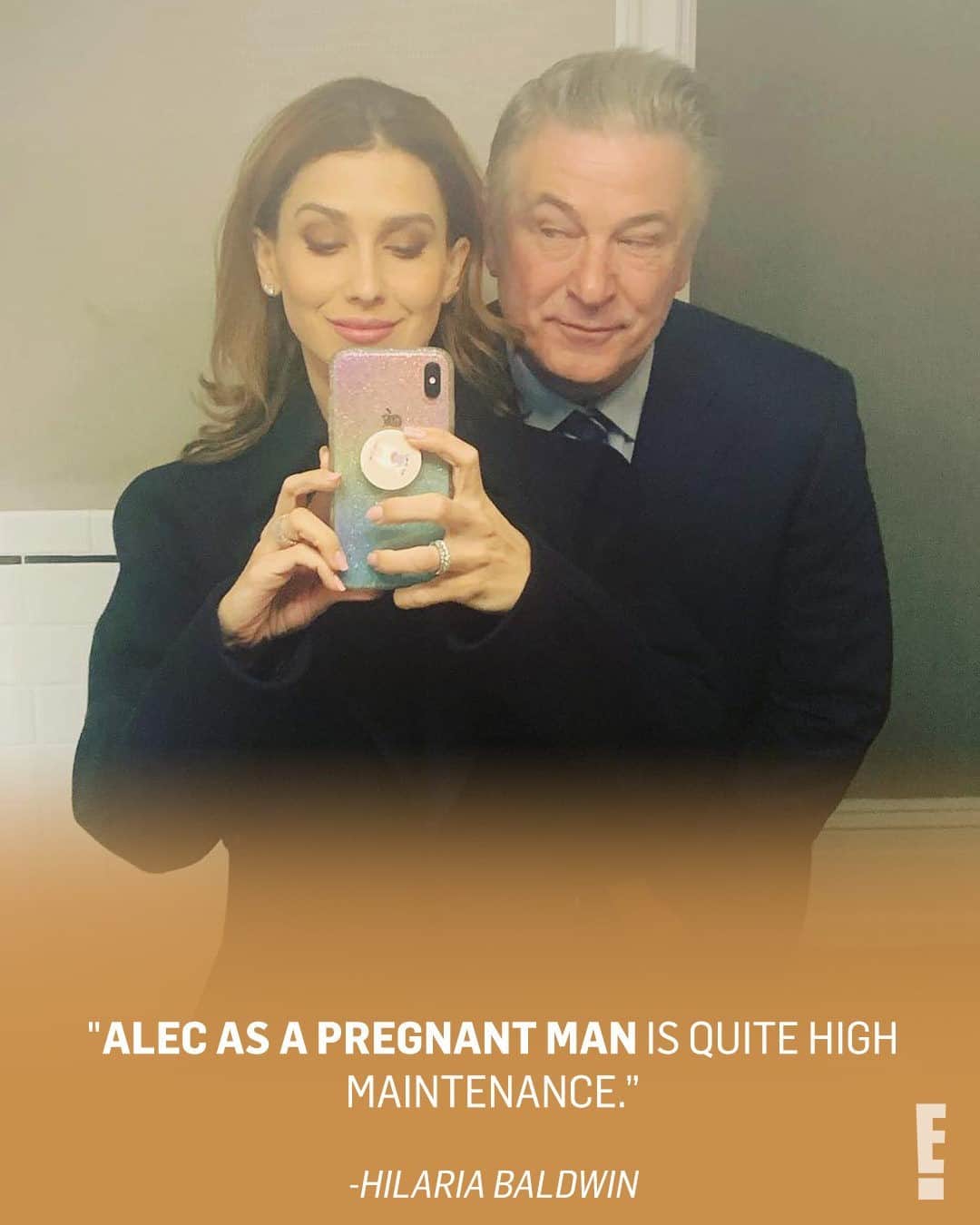 E! Onlineさんのインスタグラム写真 - (E! OnlineInstagram)「After Amy Schumer jokingly reposted a photo of Hilaria Baldwin, Hilaria fired right back...and made Alec the butt of the joke. 😂 Her pic of "pregnant" Alec is in our bio. (📷: Instagram)」12月26日 8時00分 - enews