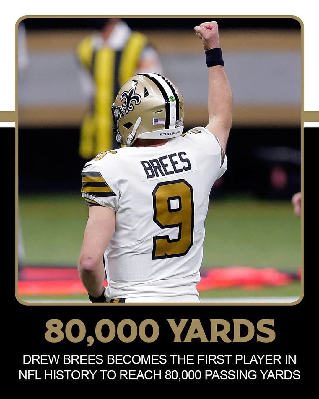ニューオーリンズ・セインツさんのインスタグラム写真 - (ニューオーリンズ・セインツInstagram)「A new #NFL mark for Drew Brees ⚜️」12月26日 8時32分 - saints