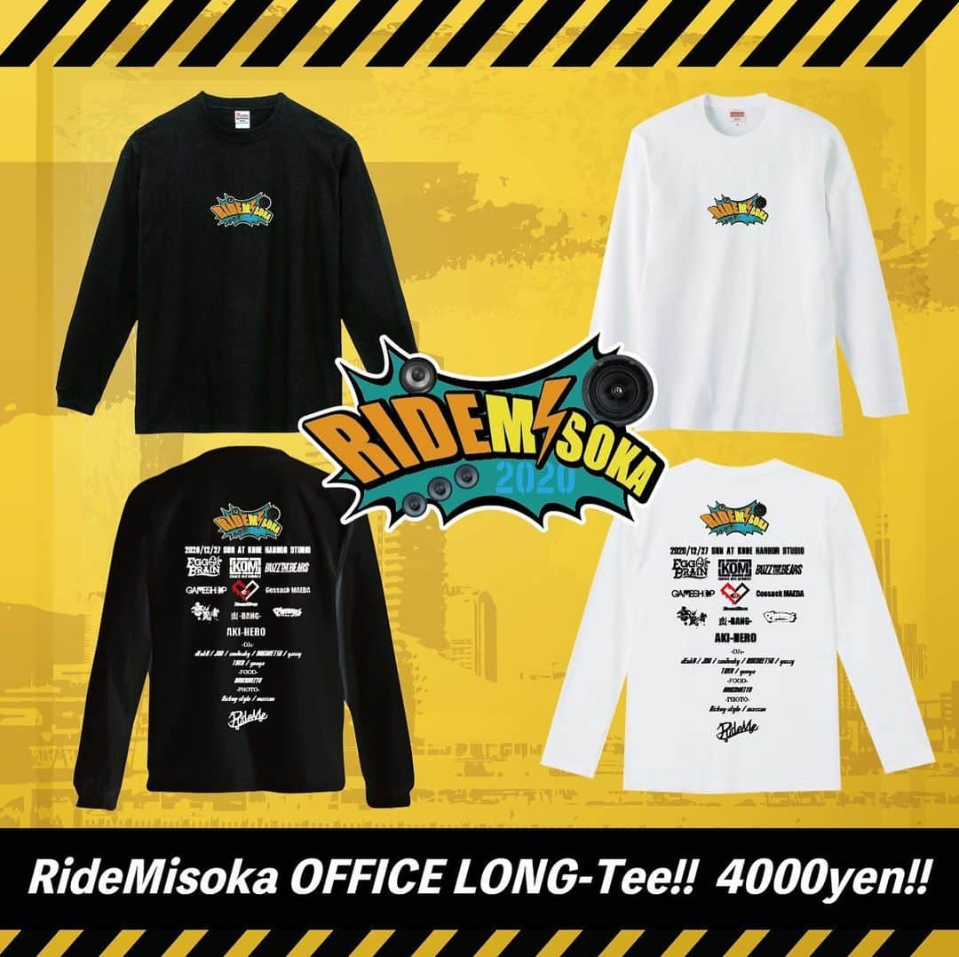 ナオミチのインスタグラム：「【RideMISOKA FEST2020いよいよ明日‼️】 "RideMISOKA official  LONGTEE" 当日RideMe 出店ブースで販売決定‼️ size/ M/L/XL/XXL color/ black/white  ¥4,000円 数量限定ですのでお早めにGETしてください☆」