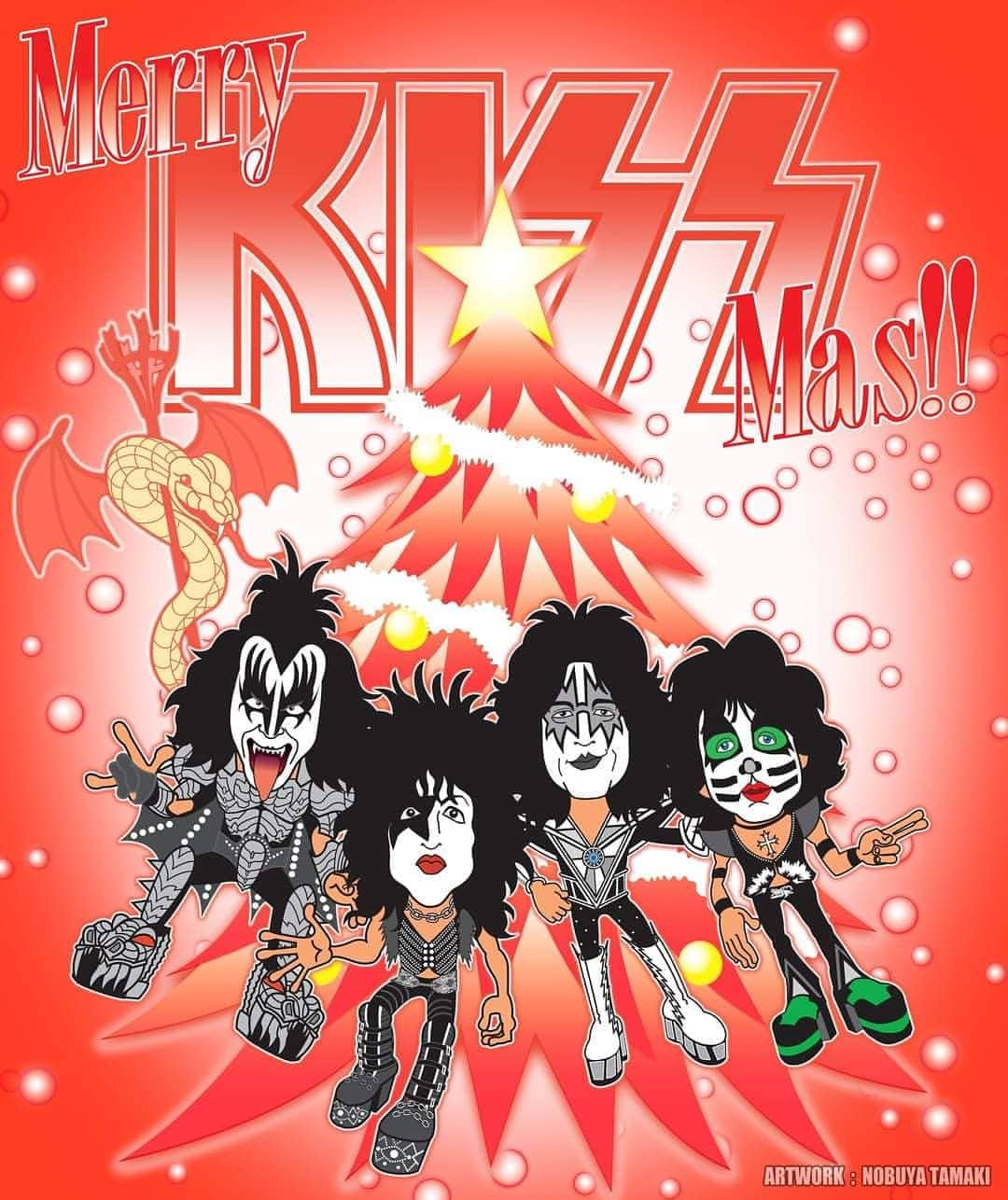 KISSさんのインスタグラム写真 - (KISSInstagram)「#KISSFanArt! Thanks to Nobuya Tamaki for sharing his awesome #KISSMAS art with us. #KISSARMYROCKS」12月26日 15時54分 - kissonline