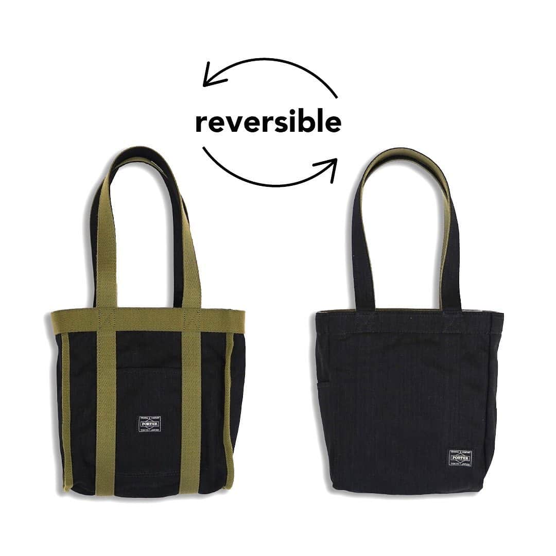 のインスタグラム：「﻿ STAND TOTE﻿ BLACK DENIM TOTE BAG（S）﻿ ﻿ 吉田カバンの編集によるコンセプトショップ「PORTER STAND」で定番のリバーシブルトートバッグをリサイズしたシリーズ。﻿ ﻿ TOTE BAG（S）﻿ No.384-05672﻿ ￥13,000+tax﻿ W340/H360/D125mm﻿ ﻿ #吉田カバン #ポーター #yoshidakaban #porter #luggagelabel #porterflagshipstore #madeinjapan #japan #porterstand #shinagawa #tokyo #kyoto #standtote #totebag #denim #blackdenim #reversible」