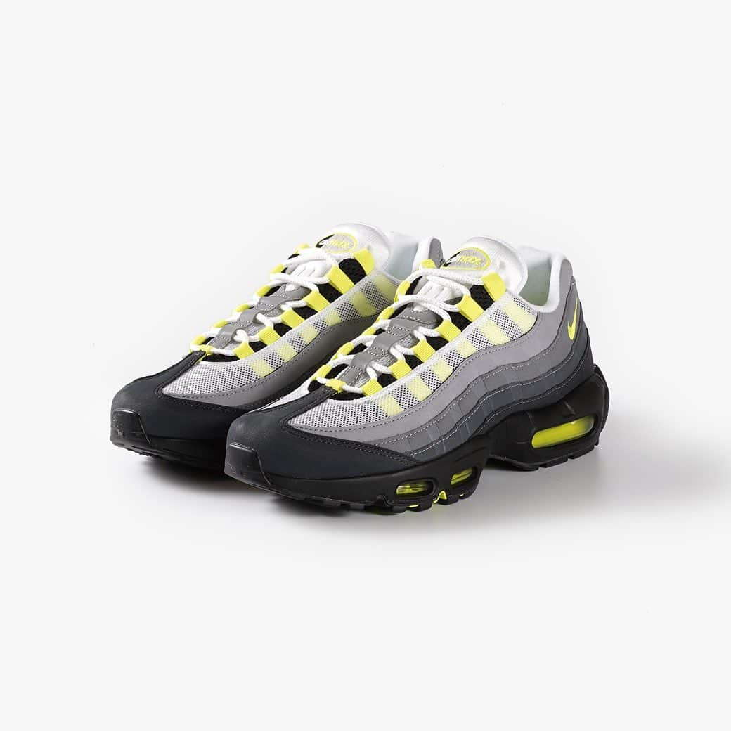 KICKS LAB. [ Tokyo/Japan ]のインスタグラム：「NIKE l "AIR MAX 95 OG" Black/Neon Yellow/Light Graphite l Available in Store and Online Store.  #KICKSLAB #キックスラボ」