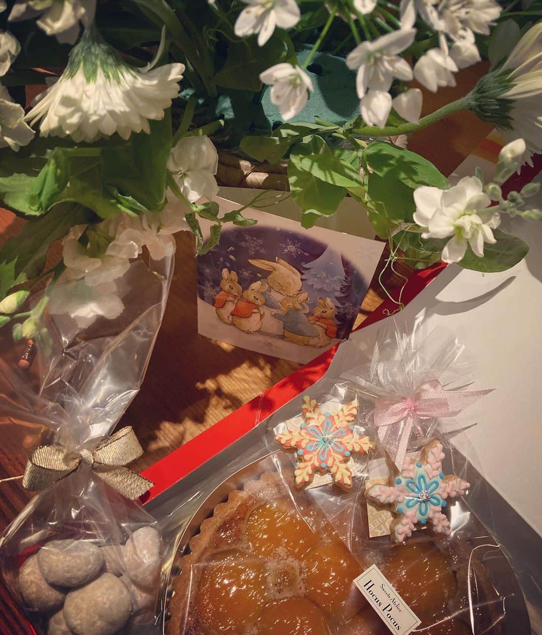 川江美奈子さんのインスタグラム写真 - (川江美奈子Instagram)「・  みんな楽しいクリスマスを 過ごしたかなー！ 私は泣いたり笑ったりを 繰り返していたら 大好きなひとたちから あたたかいお手紙やメッセージや 美しいお花や ほっぺが落ちるようなケーキまで 届いて さみしいも嬉しいもぜんぶ ごっちゃ混ぜになって 幸せとしか呼びようがない 気持ちになりました すぐそばに今一緒にいるみたいに 寄り添ってくれてありがとう 途方にくれた心に 誰かの想いが舞い込んできて ほわっと灯りがともるっていうのは 本当の話🪄 何度もそのことを感じている冬です」12月26日 19時02分 - minakokawae