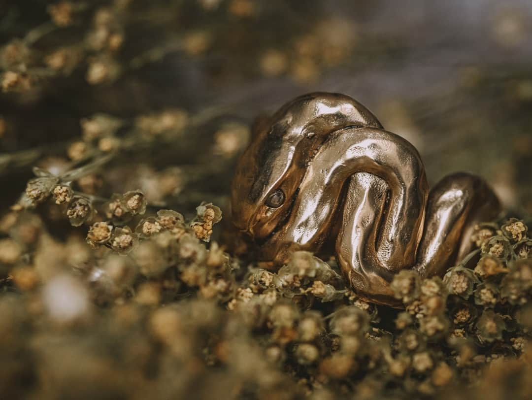 グーセンス パリのインスタグラム：「SNAKE ring from our collection with @harumiklossowskaderola . . 📷 by @alix.marnat」