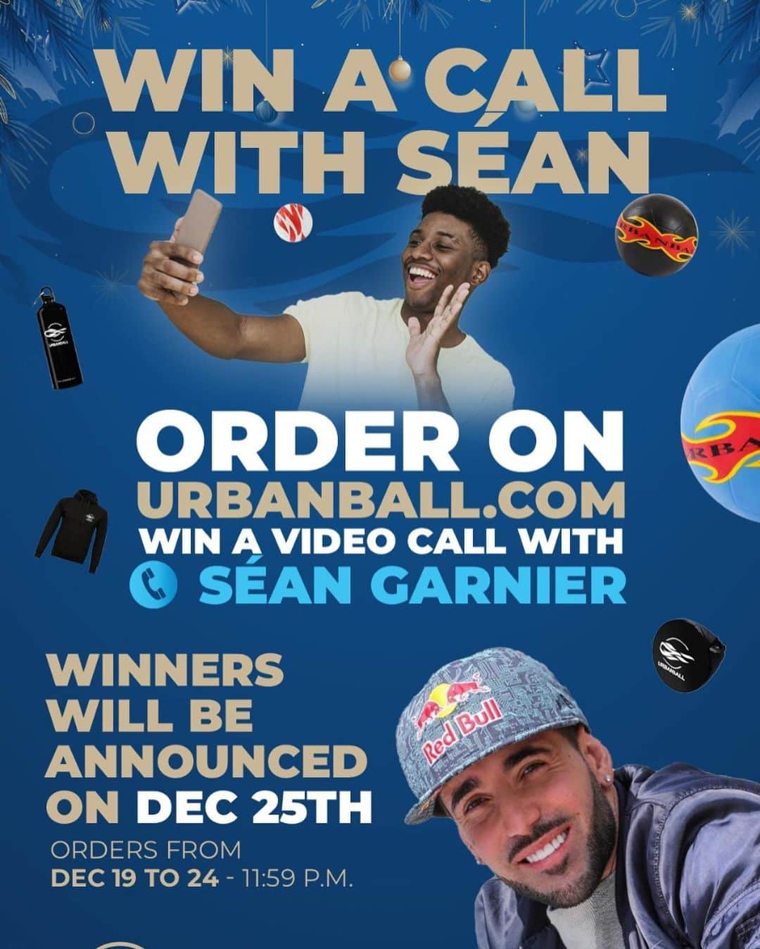 ショーン・ガルニエさんのインスタグラム写真 - (ショーン・ガルニエInstagram)「WHAT DO YOU GOT FOR CHRISTMAS ? For me ➡️ @urbanball  Thanks Santa 😂😂😂 🔹 Thanks to all who order on urbanball.com, I will announce who are the winners and win the call with me tomorrow , you can still order ! 🔹 Tu as eu quoi pour Noël ? 🌲 Moi des @urbanball merci père noel 😂😂  📸 @kevin_carre_coach   #seanfreestyle #seangarnier #urbanball #Urbanballer #santa #christmas #gift」12月26日 21時43分 - seanfreestyle