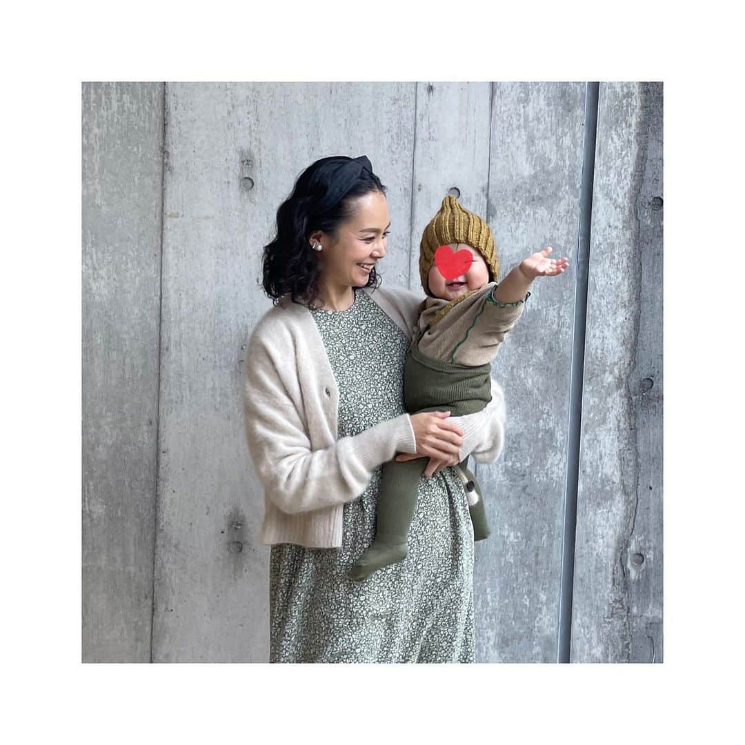 白石みきのインスタグラム：「今日も最高の笑顔をありがとう💕  #今日の私たち #outfit #babygirl #ぷにぷに #mamacode #shinzone#mikiswordrobe」