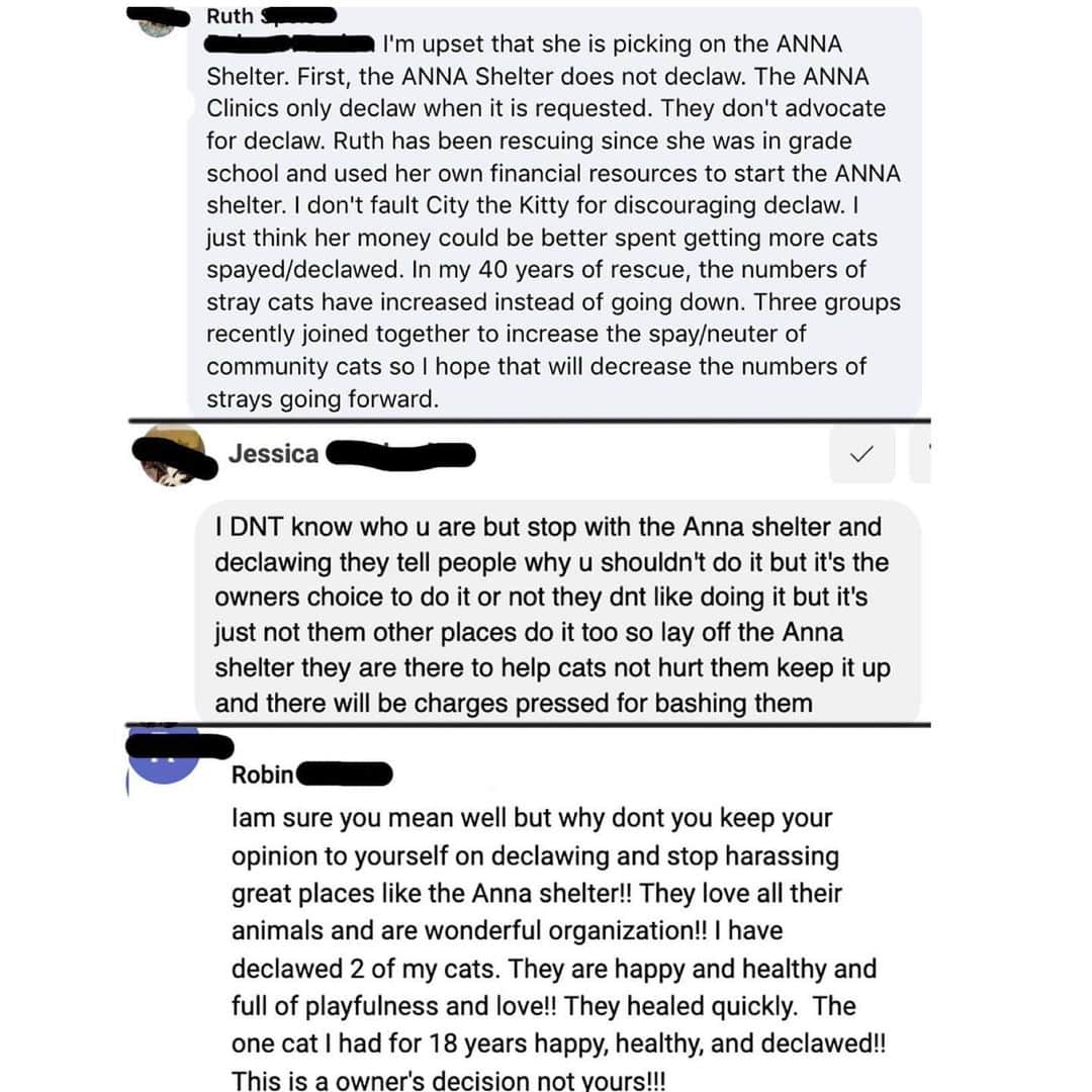 City the Kittyのインスタグラム：「Sigh... Many of the @theannashelter supporters aren't being kind to us during the holidays. 😿😿😿 All we are trying to do is to respectfully inspire the ANNA Shelter to stop performing this inhumane, cruel, and unnecessary amputation procedure in their WELLNESS Centers. (declawing)🐾😾 An animal shelter's mission should be to PROTECT innocent animals from cruelty and harm.  There is NEVER a reason to perform or justify this cat cruelty. 🐾 😿😿 Please take 60 seconds and sign our petition to the ANNA Shelter's declawing vets and all the Erie declawing vets that’s on our Instagram bio link. ⬆️ No need to donate to change. org to sign and if you don't want the follow-up emails from change. org then click on unsubscribe.  ❤️🐾 Always take the high road, be polite, and educate. Who do you think will be the last animal shelter in America that is declawing cats? The ANNA Shelter or houstonhumane ? 😾😾😾 #houstonhumanesociety #houstoncats #teamanna #annashelter #stopdeclawing」