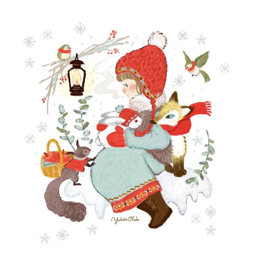 おおで ゆかこのインスタグラム：「冬のともだち❄️」