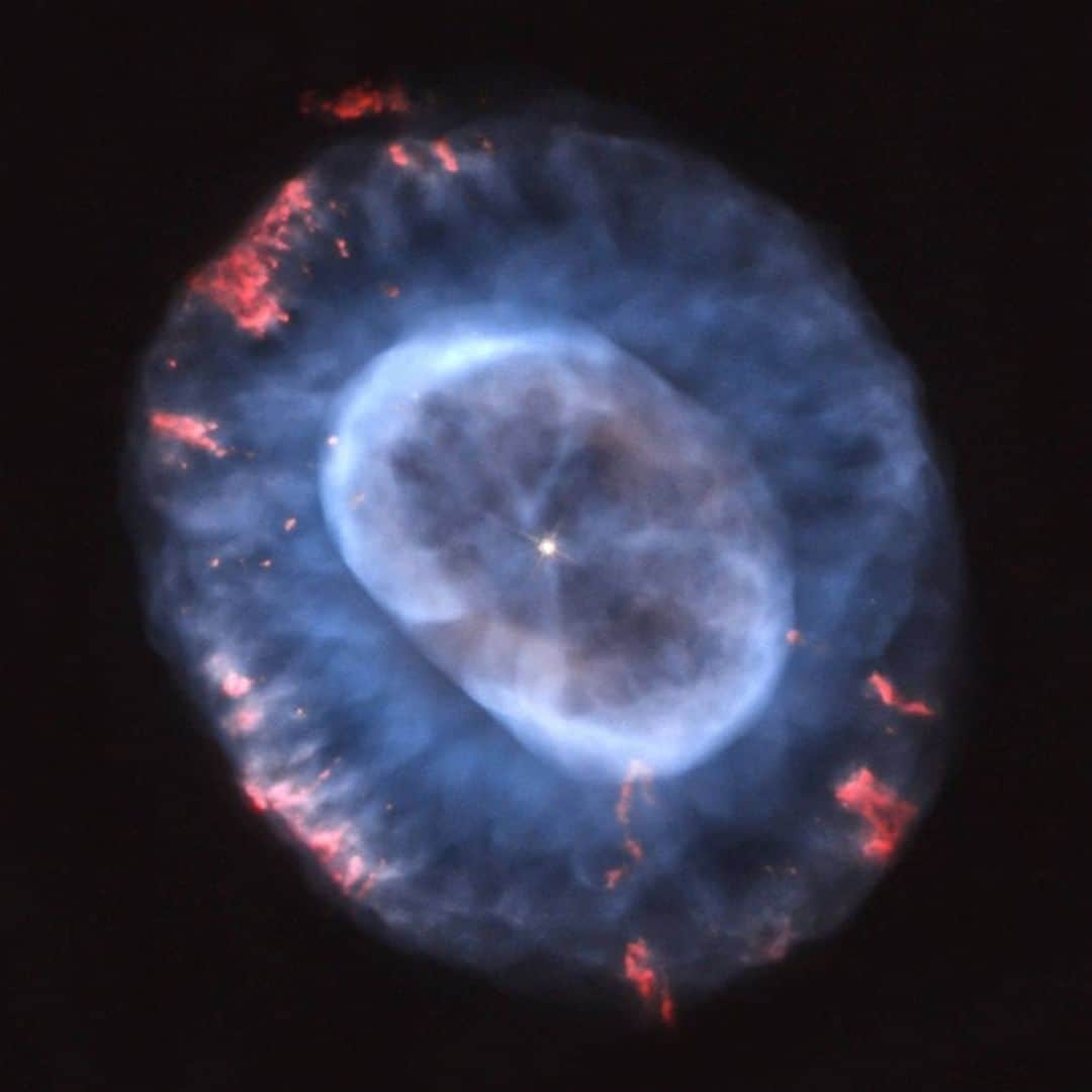 Discoveryさんのインスタグラム写真 - (DiscoveryInstagram)「Caldwell 22, also cataloged as NGC 7662 and nicknamed the Snowball Nebula or Blue Snowball Nebula, is a planetary nebula located about 2,500 light-years from Earth. Nebulae like these represent a stage in evolution that stars like our Sun undergo when they run out of fuel. Stars are nuclear furnaces that spend most of their lives fusing hydrogen into helium. Massive stars have fiery fates, exploding as supernovae, but medium-mass stars like the Sun swell to become red giants as they exhaust their fuel.  Caption + Credit: @nasa, ESA, and A. Hajian (University of Waterloo)⁣  #snowball #nebula #astronomy #space #caldwell22 #spacesaturday💫」12月27日 0時39分 - discovery