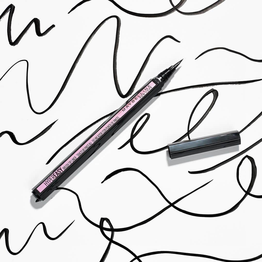 Maybelline New Yorkさんのインスタグラム写真 - (Maybelline New YorkInstagram)「Get the perfect winged liner with #hypereasy liquid liner! 🖤 This liner has a flex tip brush that delivers precise application for a bold winged look or a graphic eye. Let us know what you love about this liner below!」12月27日 3時18分 - maybelline