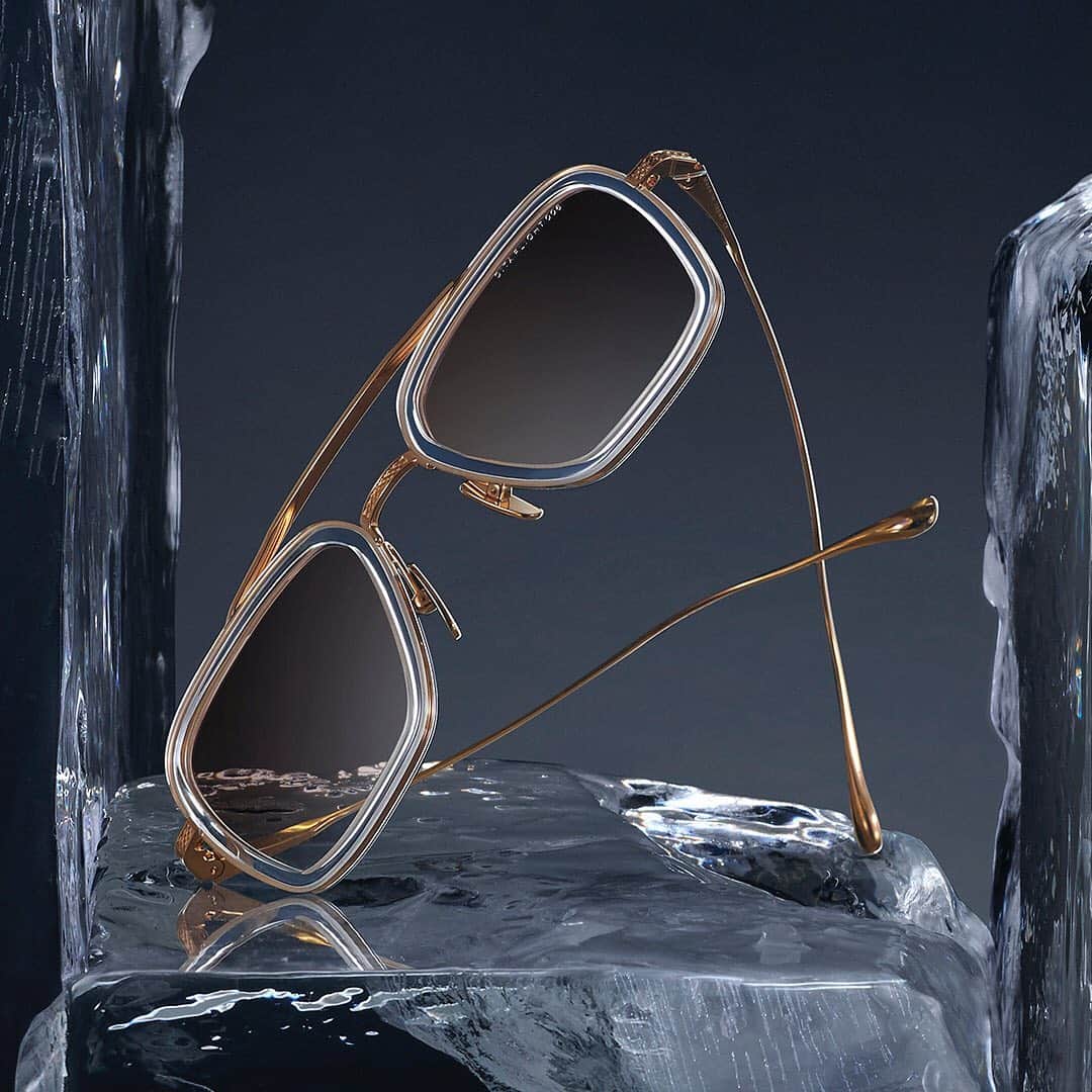 ディタのインスタグラム：「The iconic Flight.006 is DITA’s tribute to the bravery of fighter pilots. This season, the classic navigator frame is constructed in crystal clear acetate and yellow gold titanium for a glacial impact. Discover the excellence of DITA’s flight series at DITA.com and flagship stores. #DITA #DITAeyewear #Flight006 #DITAsunglasses」
