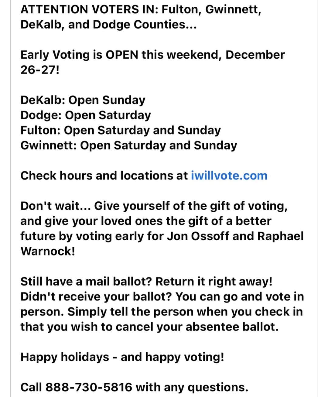 デブラ・メッシングさんのインスタグラム写真 - (デブラ・メッシングInstagram)「HEY #GEORGIA!!!! Go #Vote! You can vote Today AND Tomorrow in #dekalb #Dodge  #Gwinnett & #fultoncounty !!   #JonOssoff & #RaphaelWarnock NEEDS YOU TO SHOW UP! YOUR vote can be the one that makes the difference between $600 & $2000!  #Voteearly #EveryVoteCounts #CountEveryVote  #georgiaonmymind #georgiapeach #atlanta #savannah #Dekalb #Cobb #JonOssoff #RaphaelWarnock #civilrights #votingrights #johnlewis #goodtrouble #veterans #climate #FlipTheSenate #senate #vote #BlueWave #ossoff #warnock #BidenHarris 🇺🇸」12月27日 3時14分 - therealdebramessing