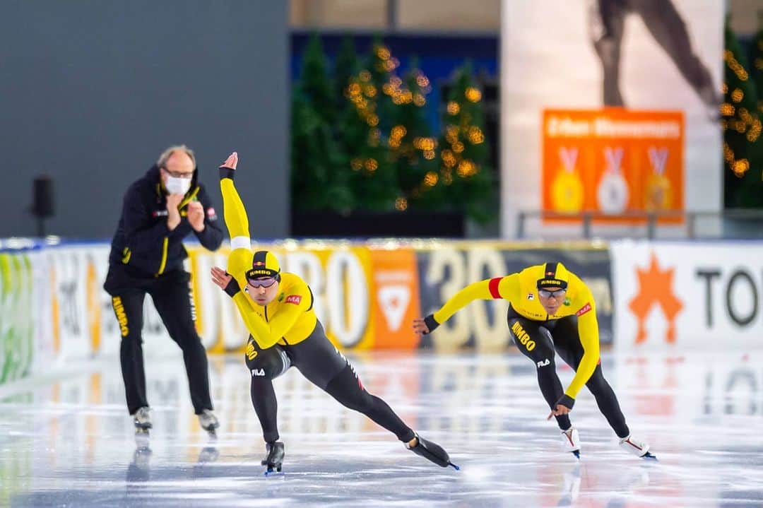 開フェルバイのインスタグラム：「WK 500m ticket ✔ blij met de progressie en winst op de 2e 500m! #teamjumbovisma #wkkt」
