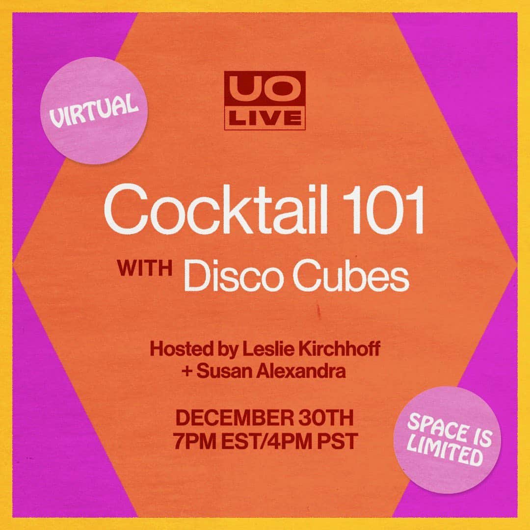 Urban Outfittersさんのインスタグラム写真 - (Urban OutfittersInstagram)「Get ready for New Year’s Eve with @lesliekirchhoff and @susan_alexandra! Join us for martinis, oysters, and a peek into Leslie’s new book: Disco Cube Cocktails.   Limited space, so don’t miss out! RSVP at the link in bio and we’ll see you there on 12/30 at 7pm EST.」12月27日 7時07分 - urbanoutfitters