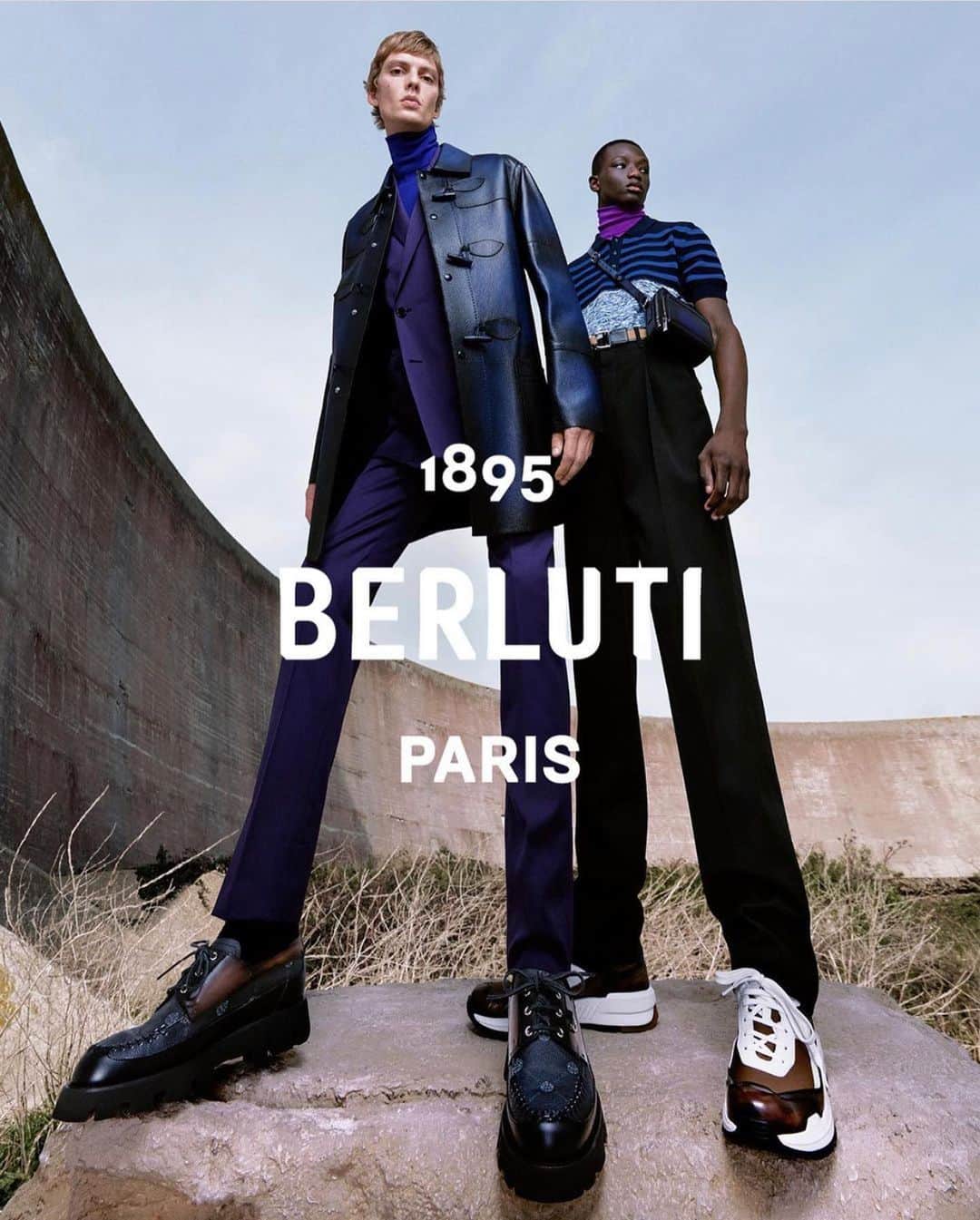 クリスヴァンアッシュのインスタグラム：「@BERLUTI SPRING ‘21 CAMPAIGN SHOT BY @julienmartinezleclerc AND STYLED BY @mauricionardi  FEATURING @leondame AND @doums_gls  ART DIRECTION BY @mmparisdotcom  MAKE UP BY @lynseyalexander  HAIR BY @anthonyturnerhair  CASTING BY @pg_dmcasting  #berluti #krisvanassche」