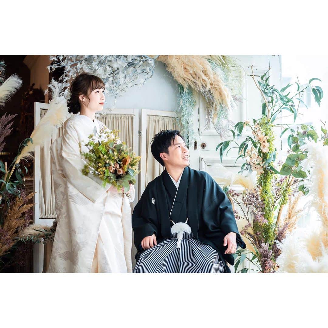 SWITCH SHOOTING PHOTO MAISONのインスタグラム：「和装フォト📷✨かしこまりすぎない自然体な空気感で。抜け感のある爽やかな和装ウェディングフォト」