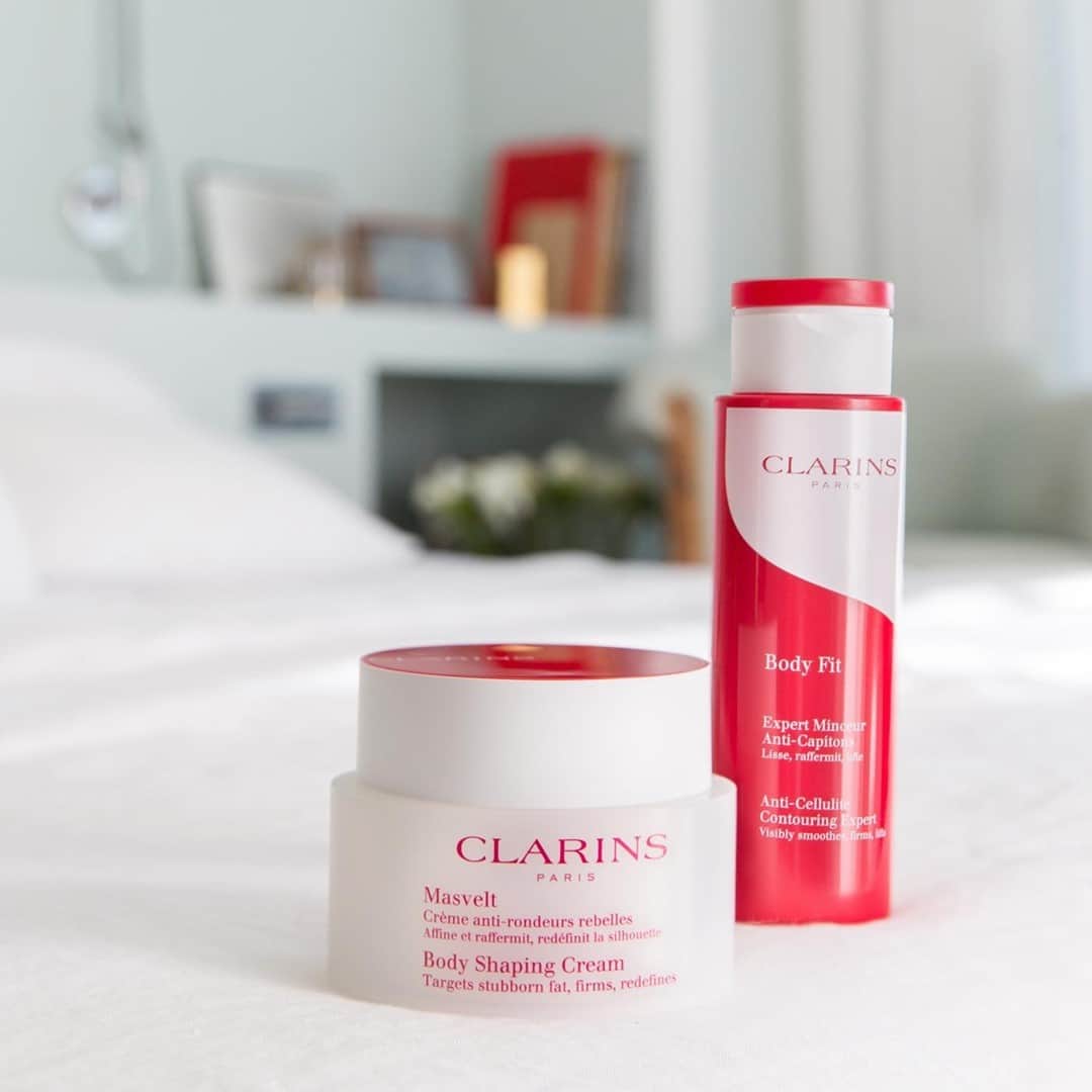 Clarins Canadaのインスタグラム：「In self-care mode? Clarins' Body Fit & Body Shaping Cream visibly help tone the skin and reduce the appearance of cellulite. They smooth and refine skin & their melting and silky texture facilitates massage and relaxation.🍃⁣ __________⁣ Envie d'offrir à votre corps un moment de détente tout en douceur ? Body Fit & Masvelt, deux soins experts corps Clarins, aident à réduire l'apparence des rondeurs et de la cellulite en plus d'adoucir et d'embellir la peau. Leur texture fondante et soyeuse facilite le massage et la relaxation.🍃⁣ .⁣ .⁣ .⁣ #Clarins #ItsAllAboutYou #ClarinsBody」