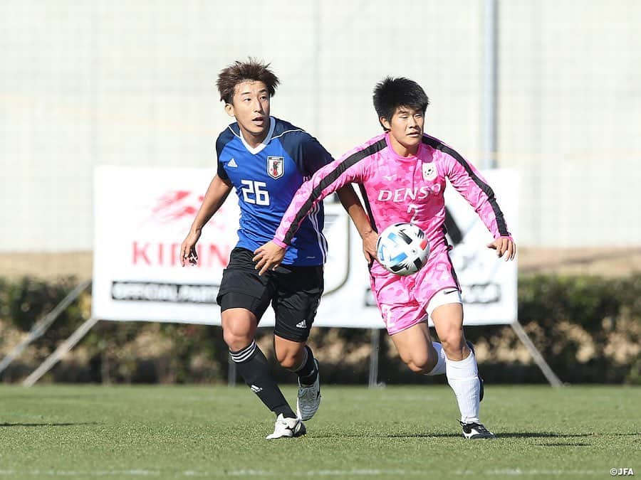 日本サッカー協会さんのインスタグラム写真 - (日本サッカー協会Instagram)「【2020.12.26 Training Match①📸】#U23日本代表 候補　4-0の勝利で活動を締めくくる  12月22日（火）から #高円宮記念JFA夢フィールド でトレーニングキャンプを行っていたU-23日本代表候補は、活動の締めくくりとして26日（土）に関東大学選抜と練習試合を行いました。  #東京オリンピック まで残された活動は来年の3月、6月、そして本番直前キャンプのみとあって、貴重な試合機会であるとともに選手たちにとっては絶好のアピールのチャンスとなりました。45分×2本と30分×1本の形式で、フィールドプレーヤーは全選手が60分ずつプレーしました。  試合のスタートは、GK #沖悠哉 選手、ディフェンスは右から #森下龍矢 選手 #渡辺剛 選手 #町田浩樹 選手 #高嶺朋樹 選手、ボランチは #金子大毅 選手 #安部柊斗 選手が組み、その前に右から #金子拓郎 選手 #渡辺皓太 選手 #相馬勇紀 選手が入り、トップを#一美和成 選手が務めます。  >>> #U24日本代表 2021年スケジュール  ⚔国際親善試合 ⌚3.26 📍東京 ⌚3.29 📍北九州 ⌚6.5 📍福岡 ⌚6.12 📍豊田  ⚔キリンチャレンジカップ2021 ⌚7.12 📍長居 ⌚7.17 📍神戸  ⚔東京オリンピック ⌚7.22-8.7  #daihyo #jfa」12月27日 12時49分 - japanfootballassociation