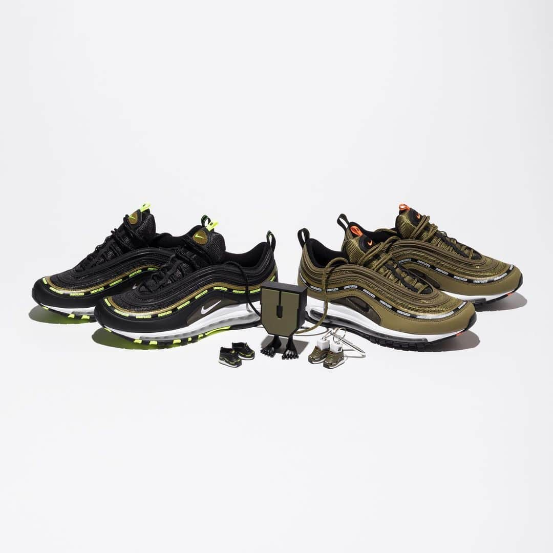 UNDFTDさんのインスタグラム写真 - (UNDFTDInstagram)「Available now, for a limited time, early access to the UNDEFEATED x Nike Air Max 97 (2020) set.  Buy the set [both Black/Volt and Militia Green/Orange Blaze] and earn a chance to own one of the limited edition UNDEFEATED “U-Man” KOKIES.   The limited UNDEFEATED “U-Man” KOKIES are not guaranteed with every set purchased.  This early access launch is exclusively on Undefeated.com  Good luck!」12月28日 3時01分 - undefeatedinc