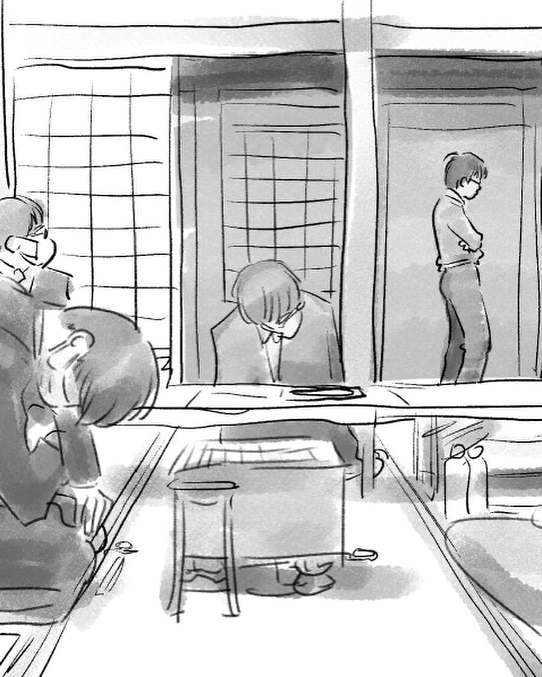 久保ミツロウさんのインスタグラム写真 - (久保ミツロウInstagram)「My sketches of Mr.TOYOSHIMA(shogi) that I started to draw this summer.」12月28日 3時33分 - kubomitsurou