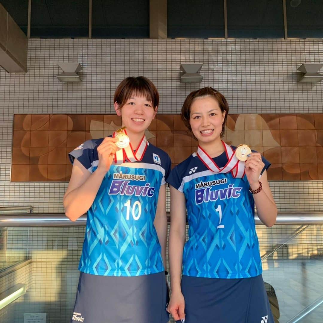廣田彩花のインスタグラム：「. . 全日本総合バドミントン選手権大会 優勝しました🏆  応援していただいてるファンの皆様や、サポートして頂いてる方々のおかげで、苦しい場面も乗り越える事が出来ました！ 本当にありがとうございました🙇‍♀️ . . #丸杉bluvic  #感謝」