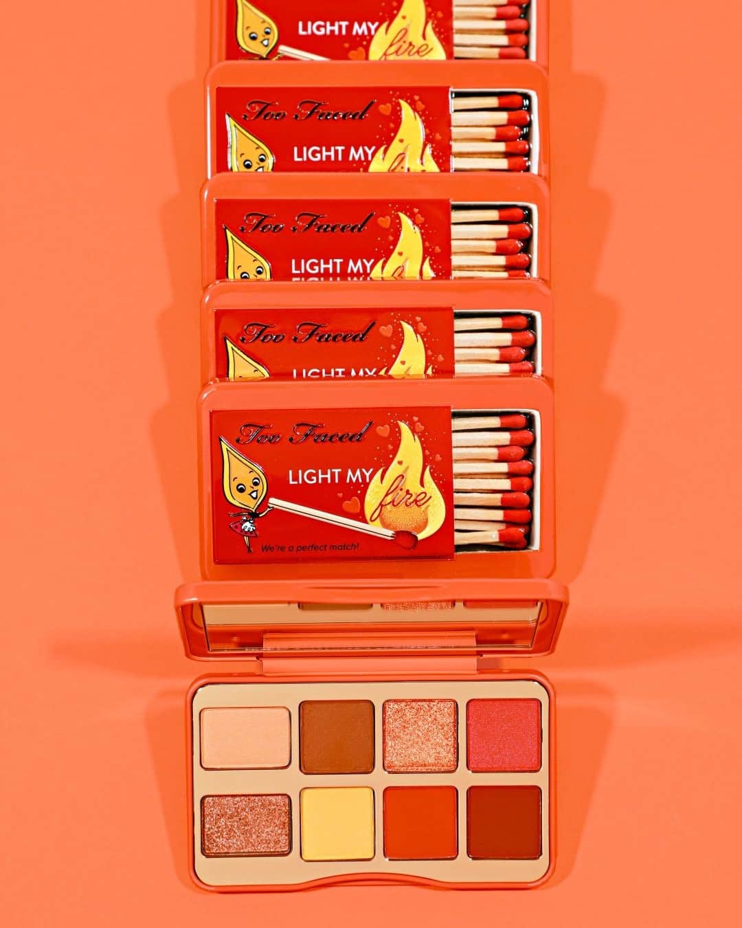 Too Facedのインスタグラム：「MOOD: sexy, warm, and spicy shadows! 🔥 Our new Light My Fire Mini Eye Shadow Palette has 8 multi-finish shades full of rich, high pigment shadows that will have you lookin’ straight fire!! #toofaced」