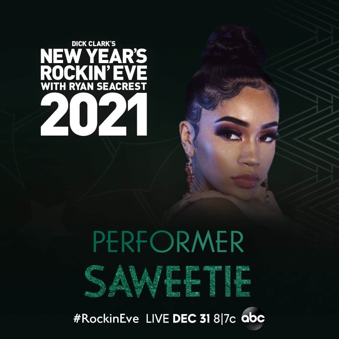 アメリカン・ブロードキャスティング・カンパニーのインスタグラム：「Can’t believe New Year’s Rockin’ Eve is just 4 days away!! @RockinEve just announced that @Saweetie will perform on #RockinEve! Don’t miss it Thursday at 8|7c on ABC!」