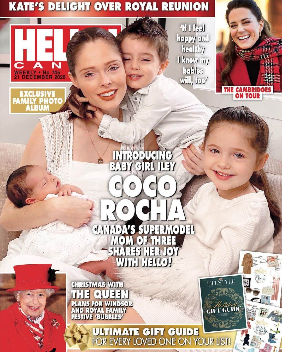 のインスタグラム：「Sorry HRH Queen Elizabeth II & Dutchess Kate - please make way for Prince Iver and Princesses Ioni & Iley (Cover of last weeks @hellocanadamag shot by daddy @jamesedwardconran on an iPhone in his office)」