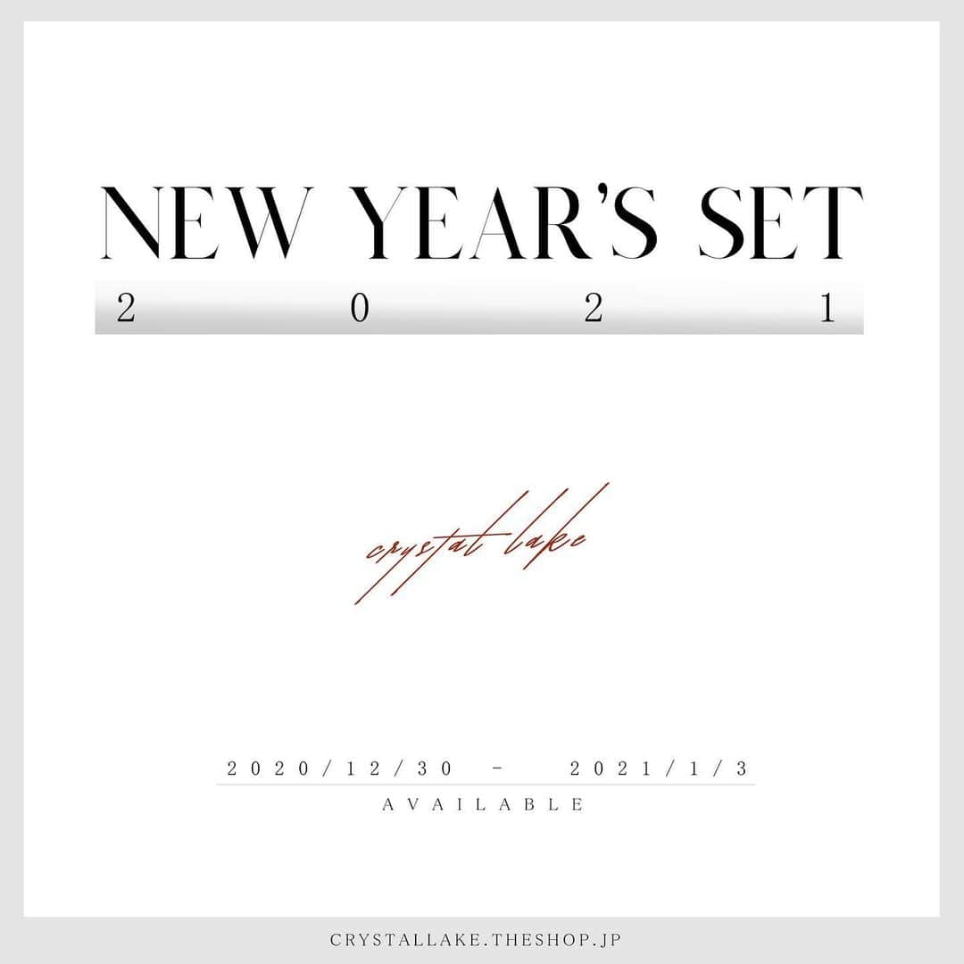 Crystal Lakeのインスタグラム：「完全数量限定で、"2021 New Year's Set -Silver-"と"2021 New Year's Set -Gold-"の販売が決定。  限定Long Sleeveを含むセットです。  [販売期間] 12月30日(水)12:00〜1月3日(日)23:59  [発送] 1月8日(金)以降順次発送予定  詳細はCrystal Lake Official Websiteをご確認ください」