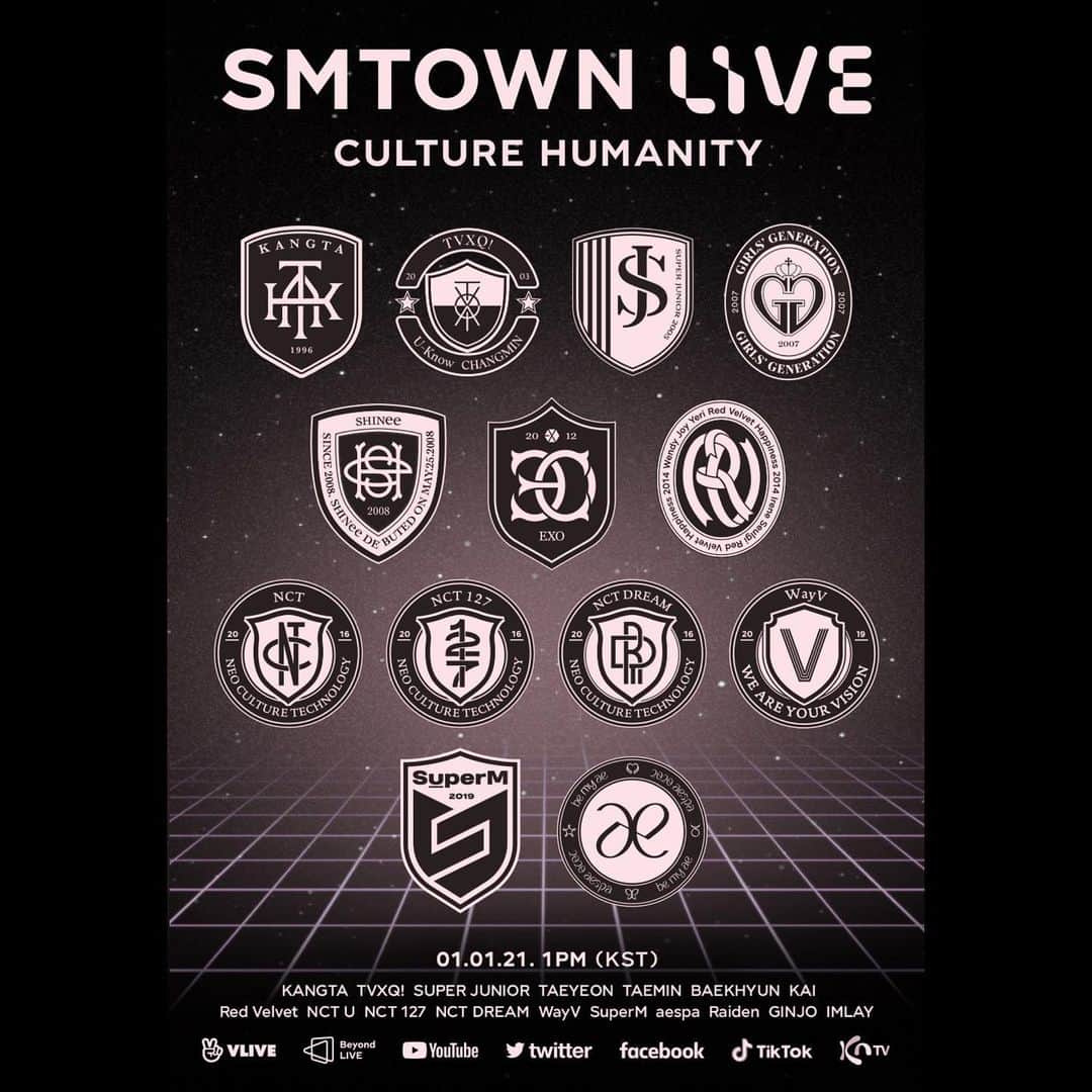 SHINeeのインスタグラム：「. 2021年1月1日13:00より 「SMTOWN LIVE」の無料オンラインコンサート「SMTOWN LIVE "Culture Humanity"」の開催が決定しました！  詳しくはこちら▼ https://taemin.shinee.jp/news/2020/1228_1808.html  #TAEMIN #SMTOWN_LIVE #SMTOWN_LIVE_Culture_Humanity #SMTOWN」