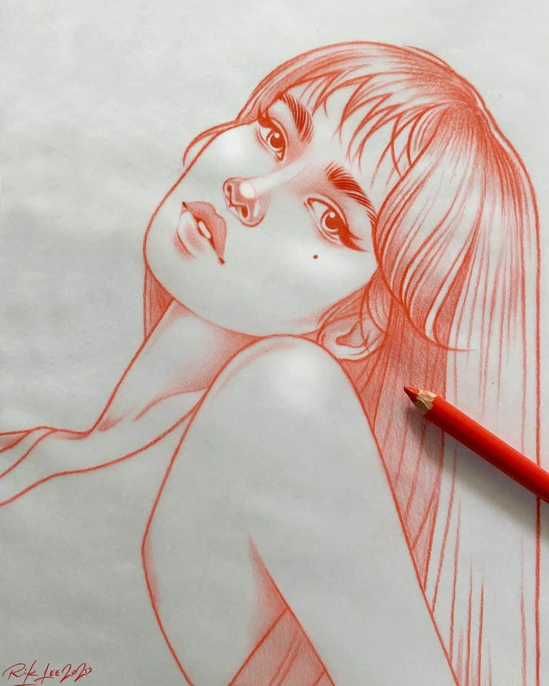 Rik Leeさんのインスタグラム写真 - (Rik LeeInstagram)「My last sketch, for what has been a pretty sketchy year!  . #riklee #illustration #sketch #art #beauty #portrait #pencildrawing #design #graphic #bali #2020」12月28日 10時20分 - rikleeillustration