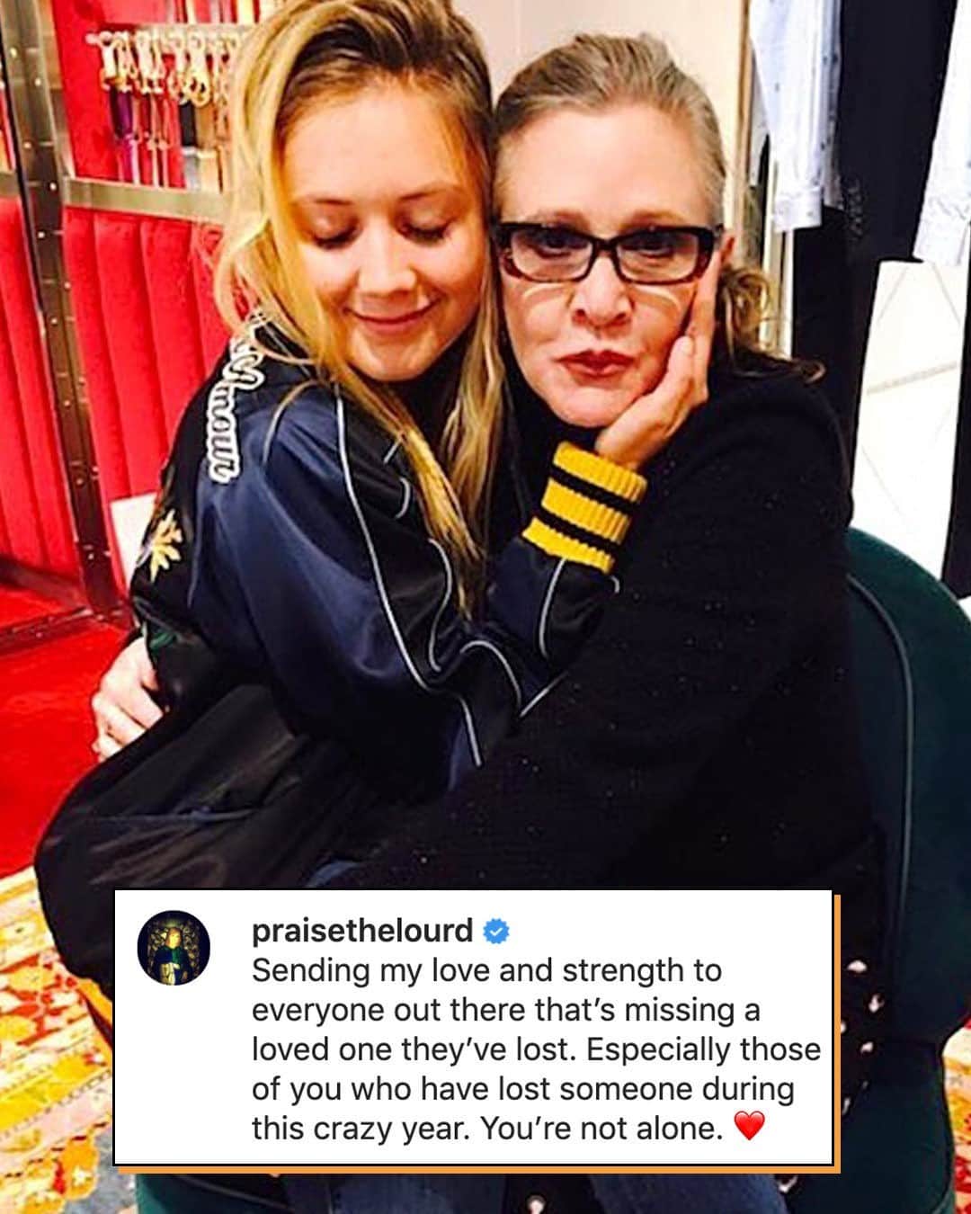 E! Onlineさんのインスタグラム写真 - (E! OnlineInstagram)「Sending our love and strength to Billie Lourd, who's missing her mom, Carrie Fisher, on the 4th anniversary of her death. 💔 (📷: Instagram)」12月28日 11時30分 - enews