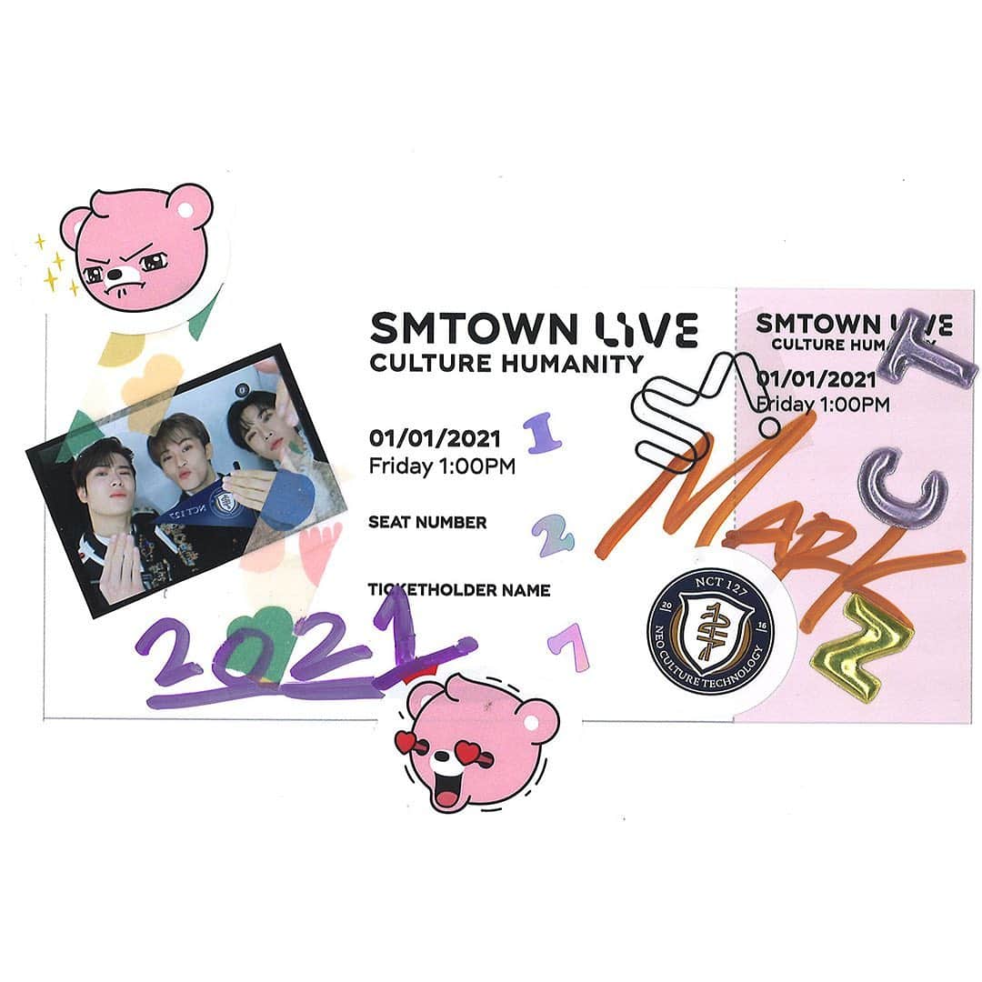NCT 127さんのインスタグラム写真 - (NCT 127Instagram)「💌SMTOWN LIVE Ticket from #NCT127 has arrived!  ➫ 01.01.21 1PM KST ➫ 31.12.20 8PM PST ➫ 31.12.20 11PM EST  During this difficult time of COVID 19, enjoy the SMTOWN LIVE “Culture Humanity” that will encourage and cheer you up for free all around the world.   코로나 19로 힘든 시기, 서로를 격려하고 위로하는 SMTOWN LIVE “Culture Humanity” 전 세계에서 무료로 즐겨요.  #SMTOWN_LIVE_Culture_Humanity #NCT_DOYOUNG #DOYOUNG #NCT_MARK #MARK #JAEHYUN #NCT #SMTOWN_LIVE #SMTOWN」12月28日 22時28分 - nct127