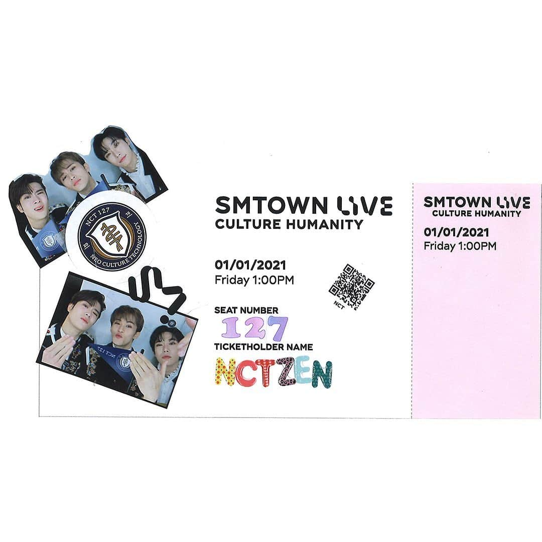 NCT 127さんのインスタグラム写真 - (NCT 127Instagram)「💌SMTOWN LIVE Ticket from #NCT127 has arrived!  ➫ 01.01.21 1PM KST ➫ 31.12.20 8PM PST ➫ 31.12.20 11PM EST  During this difficult time of COVID 19, enjoy the SMTOWN LIVE “Culture Humanity” that will encourage and cheer you up for free all around the world.   코로나 19로 힘든 시기, 서로를 격려하고 위로하는 SMTOWN LIVE “Culture Humanity” 전 세계에서 무료로 즐겨요.  #SMTOWN_LIVE_Culture_Humanity #NCT_DOYOUNG #DOYOUNG #NCT_MARK #MARK #JAEHYUN #NCT #SMTOWN_LIVE #SMTOWN」12月28日 22時28分 - nct127