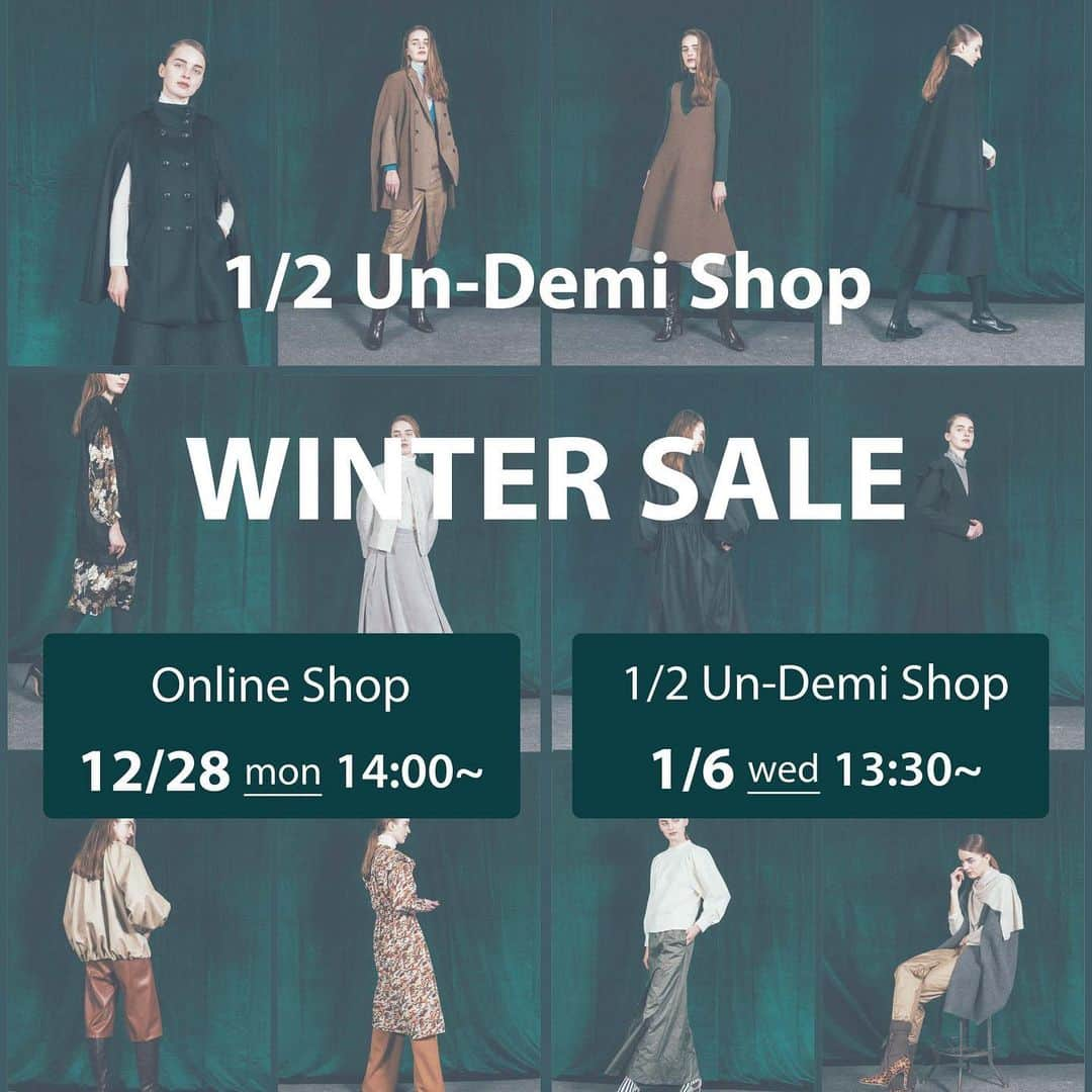 アンドゥミさんのインスタグラム写真 - (アンドゥミInstagram)「ONLINE Shop●WINTER SALE 本日28日（月） 14時より～オンラインショップが "WINTER SALE" となります。 一部の商品（レッグ・ギフト・irose）を除き、秋冬アイテムが30％オフに！   ご配送につきまして年内は12/29（午前中）受付分まで、以降は1/8（金）着よりとなりますのでご了承下さい。   年明け1/6からの店頭セールに先がけて行いますので、年末年始のお休み中にも、ぜひチェックしてくださいね!   アンドゥミショップは12/29〜1/5までお休みです。 本年もありがとうございました。 一日も早くコロナが収束し、平穏な日常が戻りますように。2021年もどうぞよろしくお願いいたします！   ●ONLINE Shop● WINTER SALE●2020.12.28 14時より～   ●中目黒アンドゥミショップ● WINTER SALE●2021.1.6  13時半より～     #undemi #mihokosaito #アンドゥミ #ミホコサイトウ #ドゥプリュスアンドゥミ #ウインターセール #中目黒ウインターセール #秋冬セール #2020秋冬セール #オンライン秋冬セール」12月28日 13時50分 - undemishop