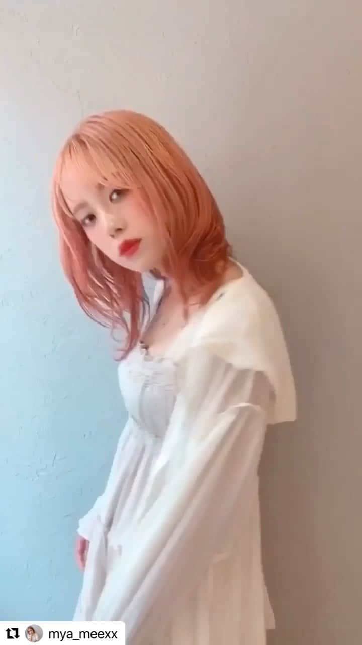 のインスタグラム：「@mya_meexx ・・・ 💗💗💗 #サロンモデル #ピンクヘアー #撮影 #作品」
