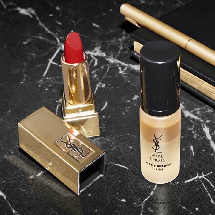 Yves Saint Laurent Beautyさんのインスタグラム写真 - (Yves Saint Laurent BeautyInstagram)「Join the YSL Beauty Rewards Club and reward yourself, just by being a member of our community.  Receive early access to promos, new products and a welcome gift with every new VIP tier unlocked.  check out www.yslbeauty.com to learn more. ROUGE PUR COUTURE in N°1 LE ROUGE MINI PURE SHOTS NIGHT REBOOT SERUM MINI #yslbeauty #rougepurcouture #pureshots #rewardsclub」12月28日 17時58分 - yslbeauty
