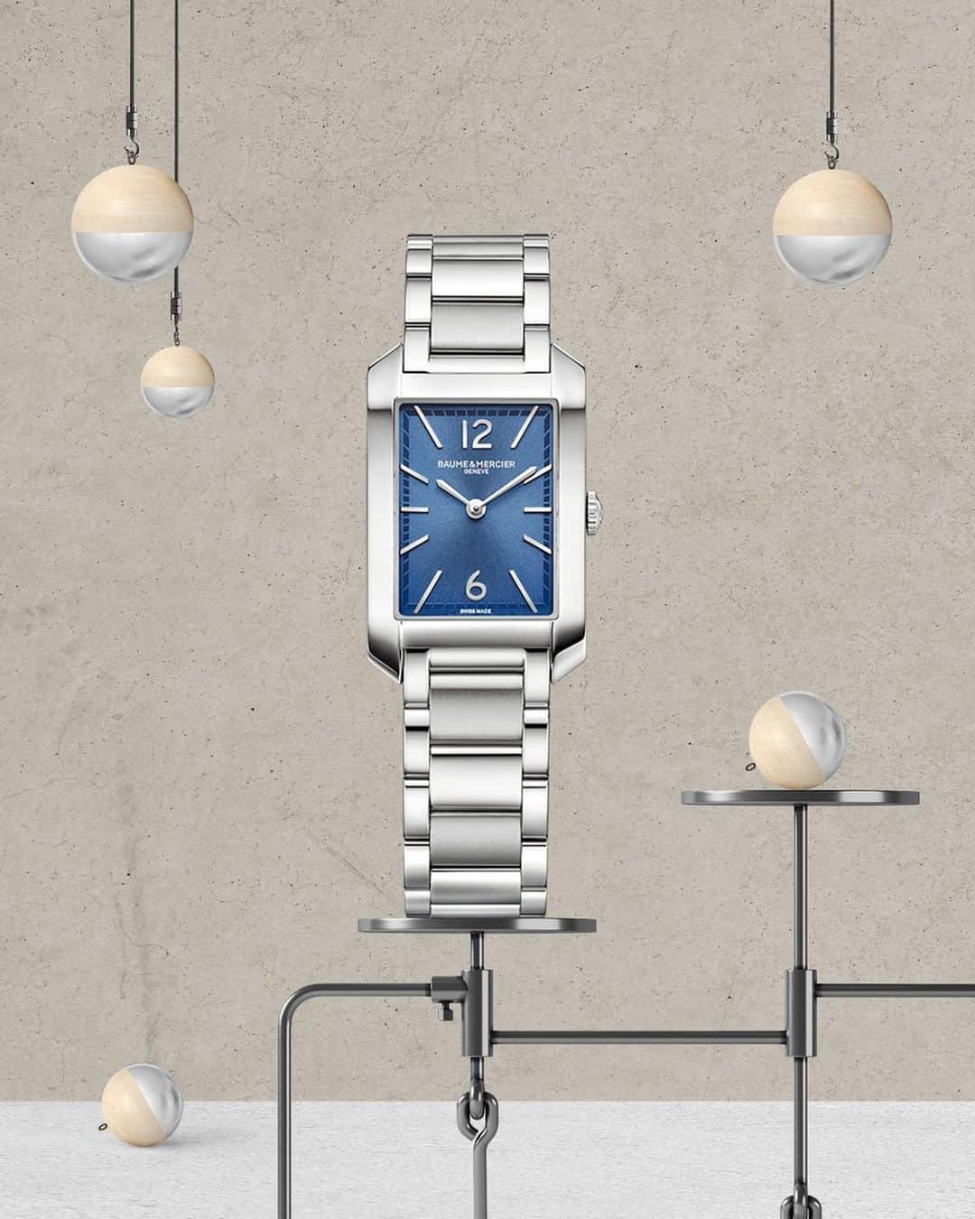 ボーンメルシーのインスタグラム：「What shade of blue are you? -- Hampton, Classima & Clifton Collections. -- #BaumeEtMercier⁣ #Classima⁣ #Watches⁣ #WatchesDesigner⁣ #Swissmade⁣ #Watchmaking #Diamonds #Innovation #Design #Materials」