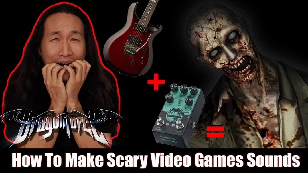 DragonForceのインスタグラム：「Can @hermanli make the scariest video games sounds using only the guitar? Link on bio/stories & youtube.com/dragonforce Direct https://youtu.be/3XLUuj4AM9k  #dragonforce #hermanli #shredtest #pedalboard #delaypedal #analogdelaypedal #analogdely @nativeaudio #nativeaudio #nativeaudiowilderness」