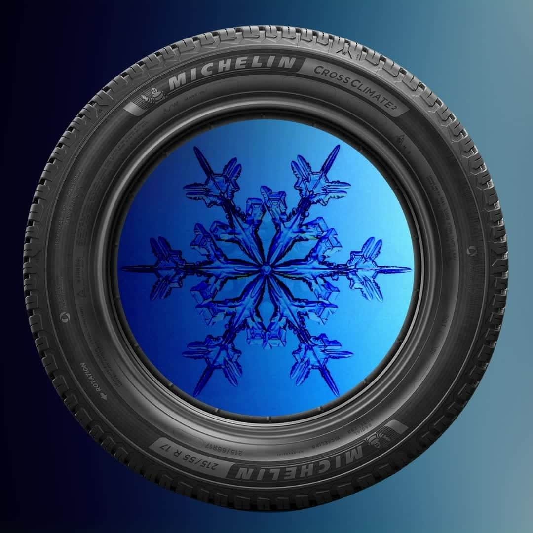 ミシュランのインスタグラム：「No matter what your wheels look like, Michelin has great respect for the winter roads and a tire to conquer them. #CrossClimate2」