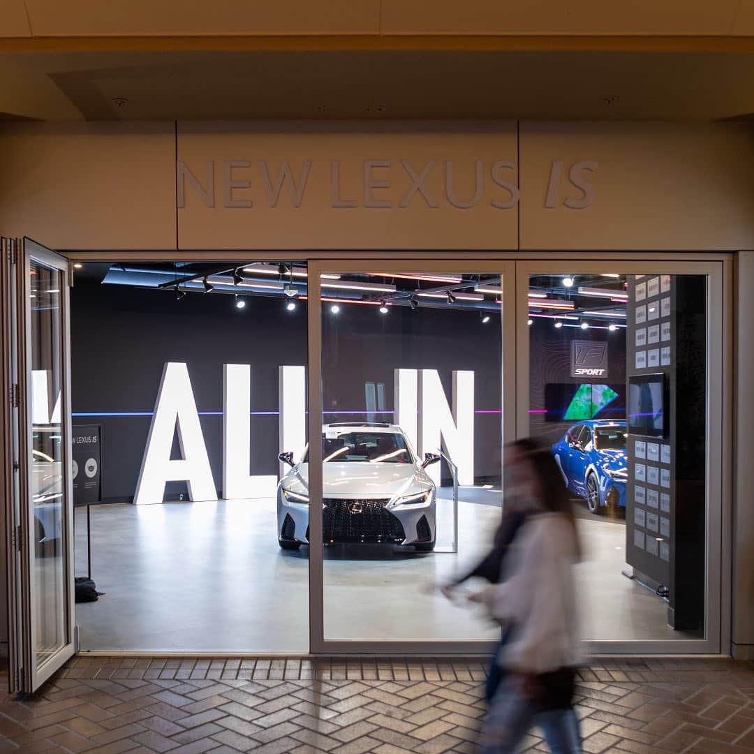のインスタグラム：「From the Shimoyama test track in Japan to sunny SoCal and the Big Apple. Experience the exhilarating #LexusIS in person at Fashion Island in Newport Beach or Bryant Park, NYC.」
