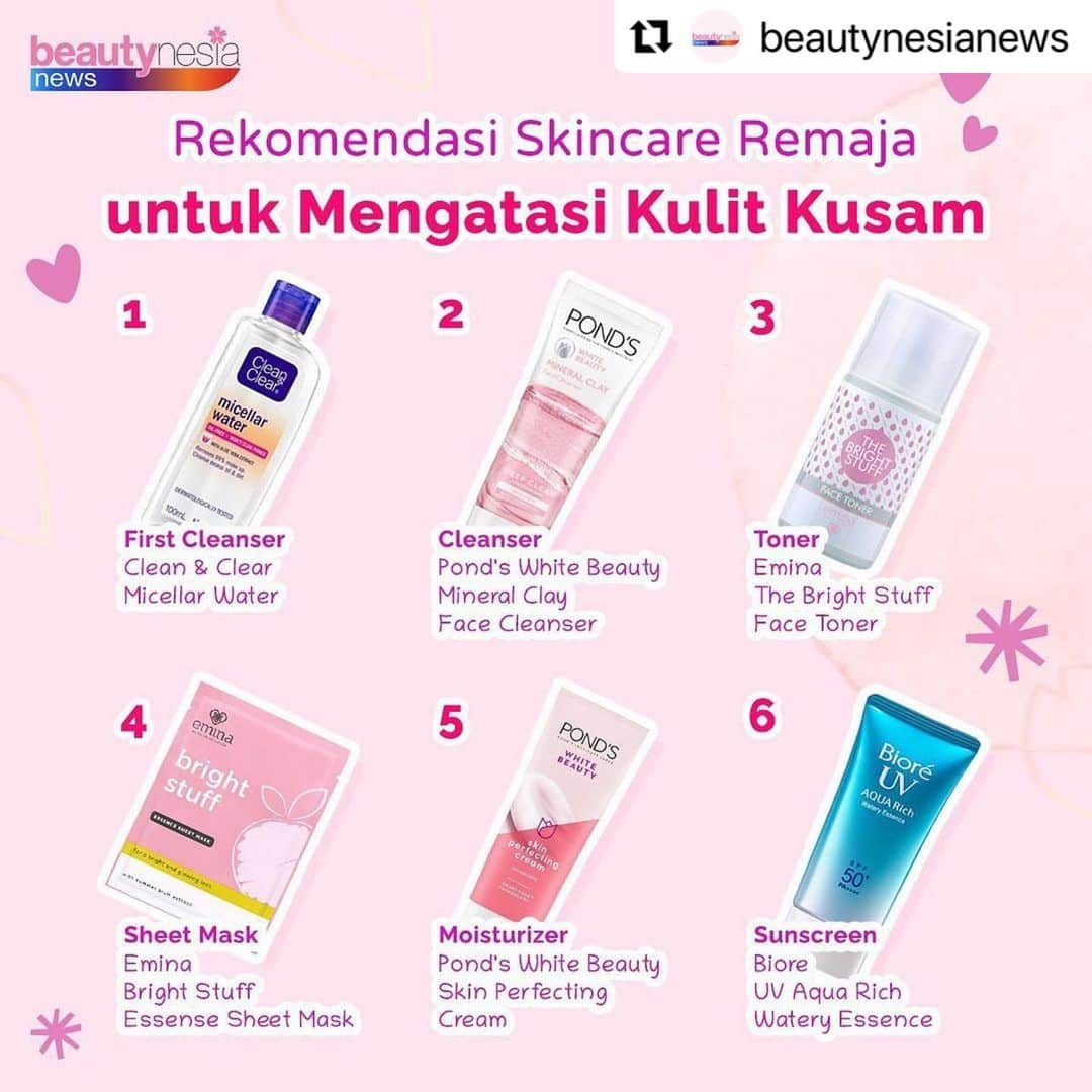 Beauty | Health | Fashionさんのインスタグラム写真 - (Beauty | Health | FashionInstagram)「#Repost Follow @beautynesianews untuk info lebih lengkap ✨🥰 ・・・ Hey Beb! Supaya kulit wajah tetap sehat dan glowing tentu harus di rawat dengan penggunaan produk skincare yang rutin. Setuju gakk ? Apalagi kalau kamu berusia remaja dengan segala aktivitas yang padat. Biasanya berbagai masalah kulit akan muncul kalau gak dirawat dengan rutin, salah satunya kulit yang kusam. Gak usah khawatir beb, buat kamu yang baru mulai berkenalan dengan skincare. Beautynesia News punya rekomendasi nih, rutinitas skincare yang cocok bagi remaja.⁣⁣⁣⁣ ⁣⁣⁣⁣ ⁣⁣Coba mention temen kamu dong yang masih bingung milih skincare 😉💗⁣⁣⁣⁣ ⁣ —⁣ #BeautynesiaNews  #Glowing2020 #TipsCantik #TipsKecantikan  #InfoKecantikan #infocantik #skincaremurah #KulitGlowing #kulitnormal #TipsSkincare #skincarerutin #produkskincare #basicskincare #infoskincare #glowingskincareroutine #MengatasiKulitKusam #skincaredirumahaja #skincarehabits #skincaredirumah #urutanskincare #nightSkincare #nightSkinCareRoutine  #skincaremalam #skincarerutinmalam #JenisKulit #claymask #kulitberminyak #skincarekulitberminyak⁣ #kulitkusam」12月29日 10時21分 - beautynesia.id