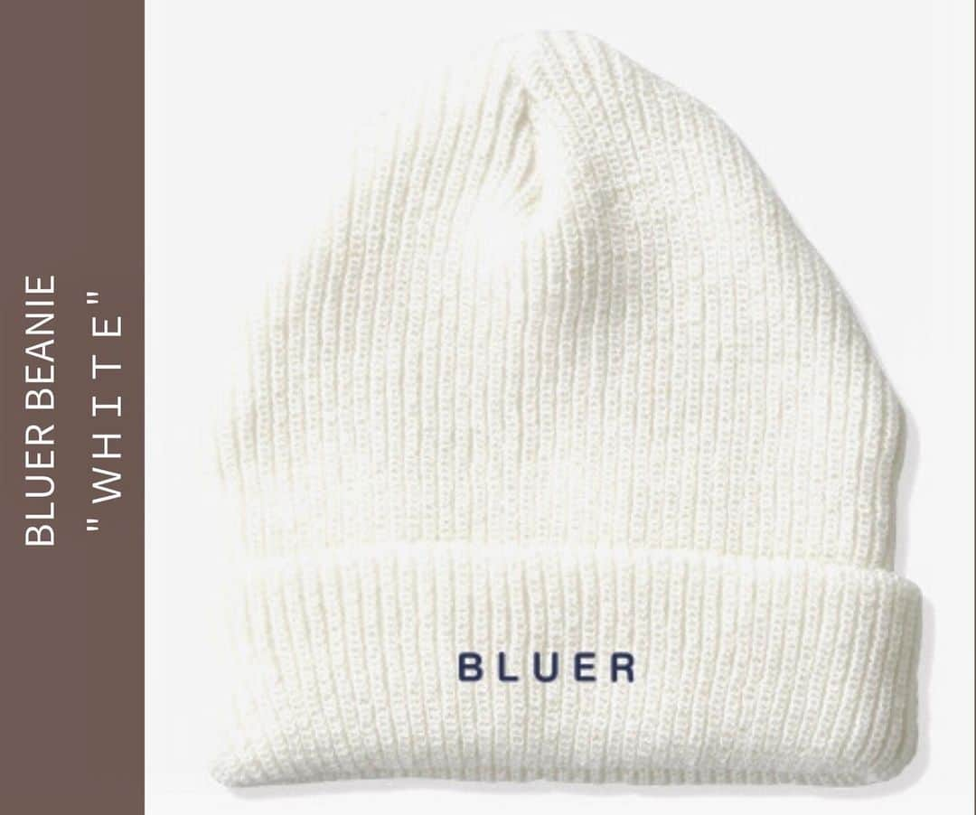 BLUER®︎ -ブルーアーのインスタグラム：「"ＷＨＩＴＥ"ＢＥＡＮＩＥ  No reason!  Timeless outfits!  仕様 フリーサイズ（55～60）cm ［素材］アクリル100% ［ロゴ部分］刺繍（刺繍裏面に白の当て生地があります） ［本体カラ―］ホワイト ［刺繍カラ―］ネイビー  🎪BLUERオンラインSHOP @bluer.tokyo  🔗 http://www.bluer.tokyo ﻿ #bluerco﻿ #teambluer﻿ #ニット帽  #ビーニー #海 #キャンプ﻿ #サーフィン  #水 #宇宙」